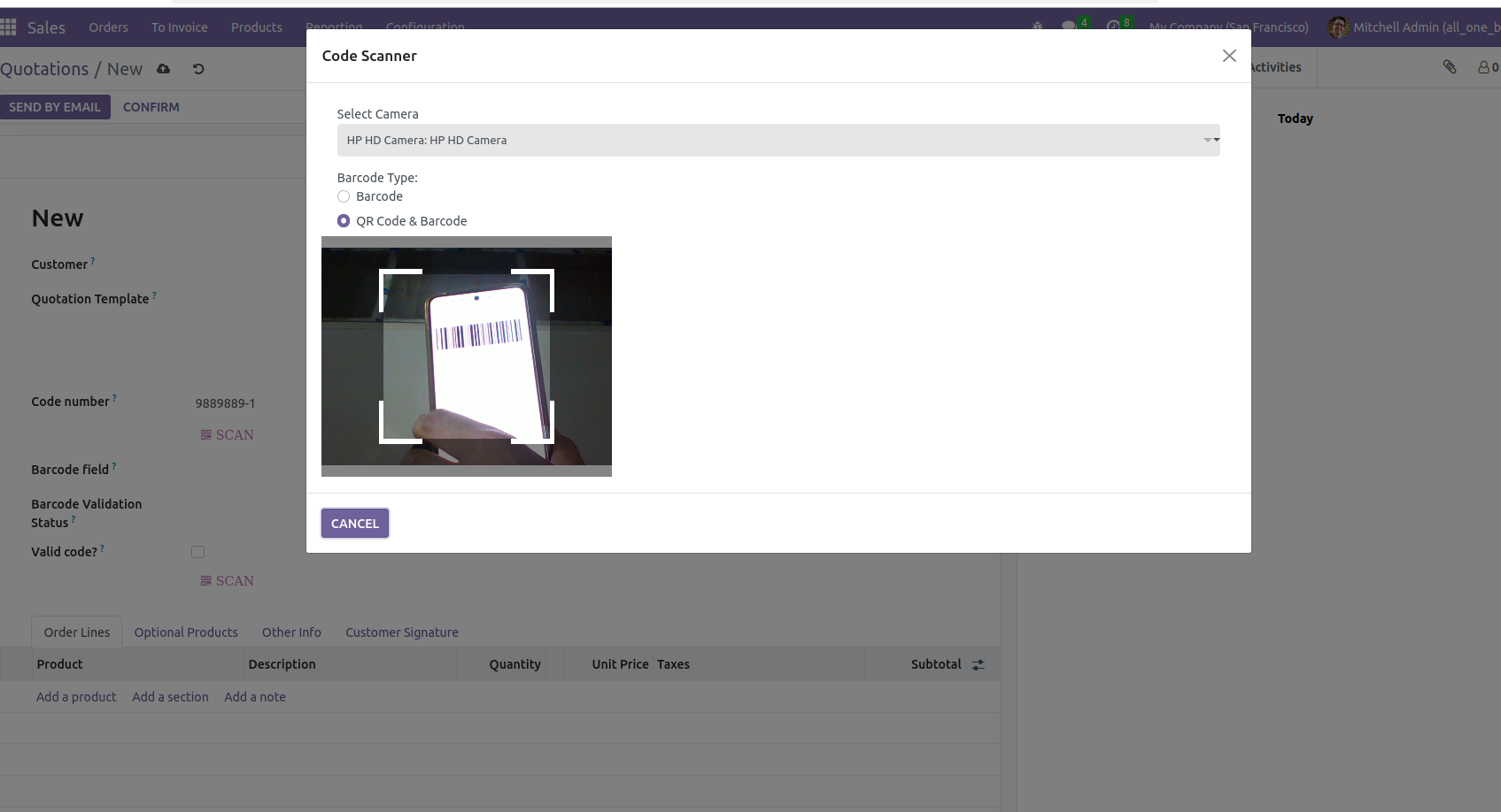 view of widgets